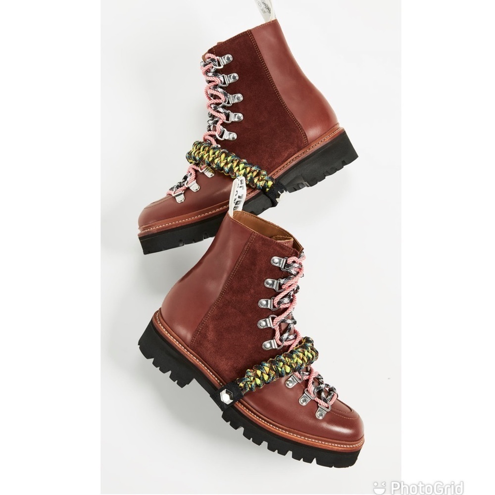 Grenson X House Of Holland Vivid Combat Boots In Tan/Muscat Nanette